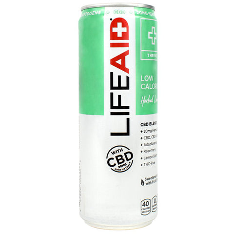 Lifeaid With Cbd, Herbal Lemon, 12 (12 fl oz) Cans