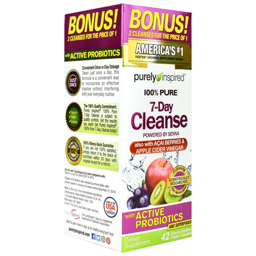 100% Pure 7 Day Cleanse, 42 Easy-to-swallow Veggie Capsules, 42 Easy-to-Swallow Veggie Capsules